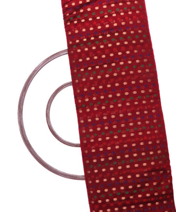 wine polka design chanderi silk fabric